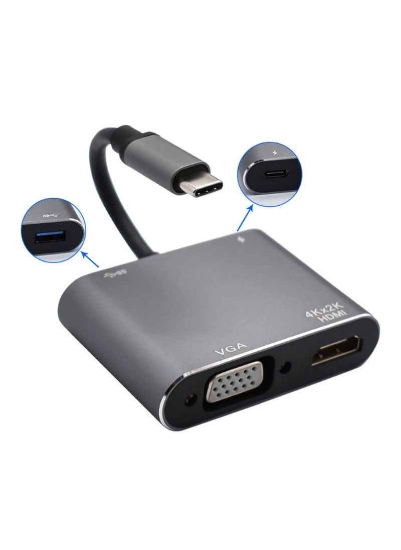 Generic USB C to HDMI Adapter, Hub, 4-in-1 USB Type C Docking Station, HDMI+VGA+USB3.0+PD100W  - Image 4