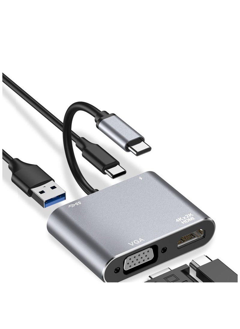 Generic USB C to HDMI Adapter, Hub, 4-in-1 USB Type C Docking Station, HDMI+VGA+USB3.0+PD100W  - Image 5