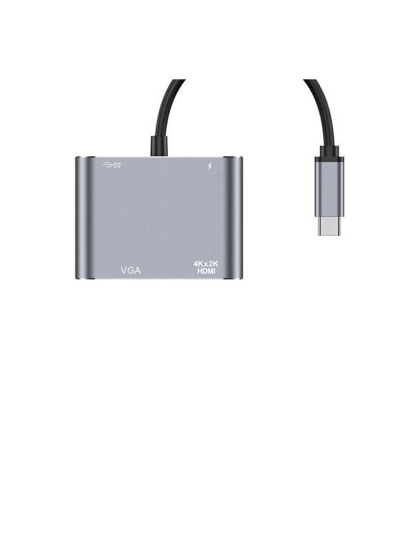 USB C to HDMI Adapter, Hub, 4-in-1 USB Type C Docking Station, HDMI+VGA+USB3.0+PD100W