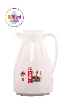 Valk Double Wall Glass Anti-Leakage Wide Mouth Vacuum Flask Pearl White 0.6 L 04-357 