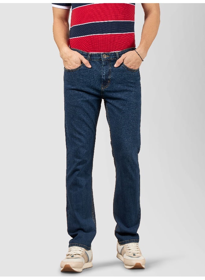 Beyoung cotton lycra Navy Blue Regular Fit Jeans for men  - Image 1