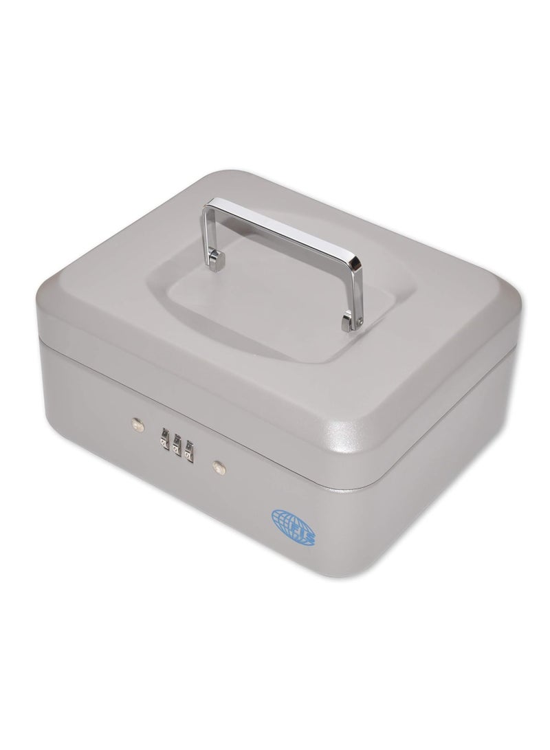 FIS Cash Box with Number Lock 8 Inch, Matt Finish Grey Color - FSCPTS0037GY - Image 1