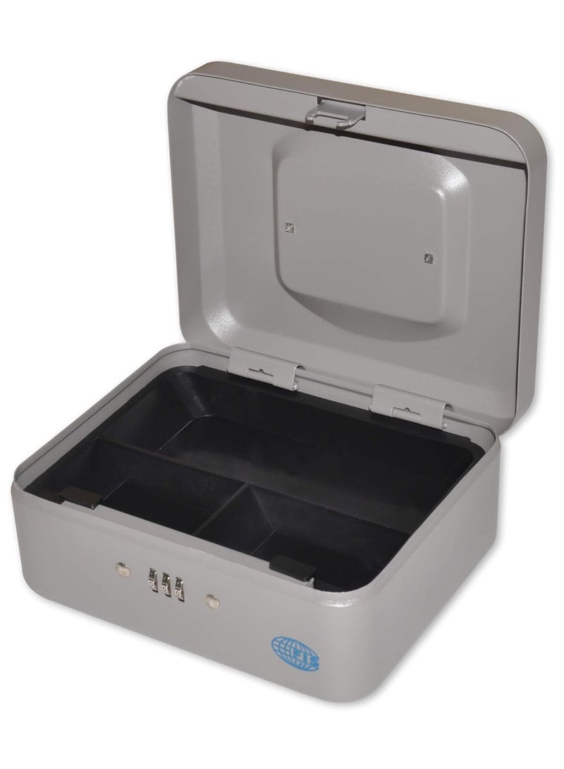 FIS Cash Box with Number Lock 8 Inch, Matt Finish Grey Color - FSCPTS0037GY - Image 2