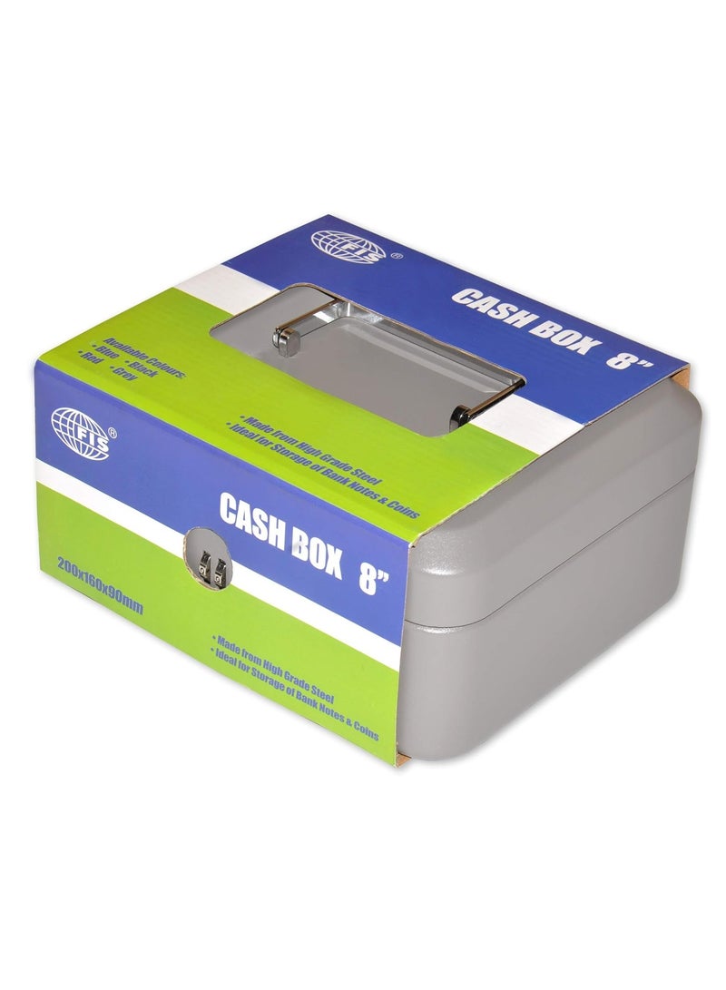 FIS Cash Box with Number Lock 8 Inch, Matt Finish Grey Color - FSCPTS0037GY - Image 3