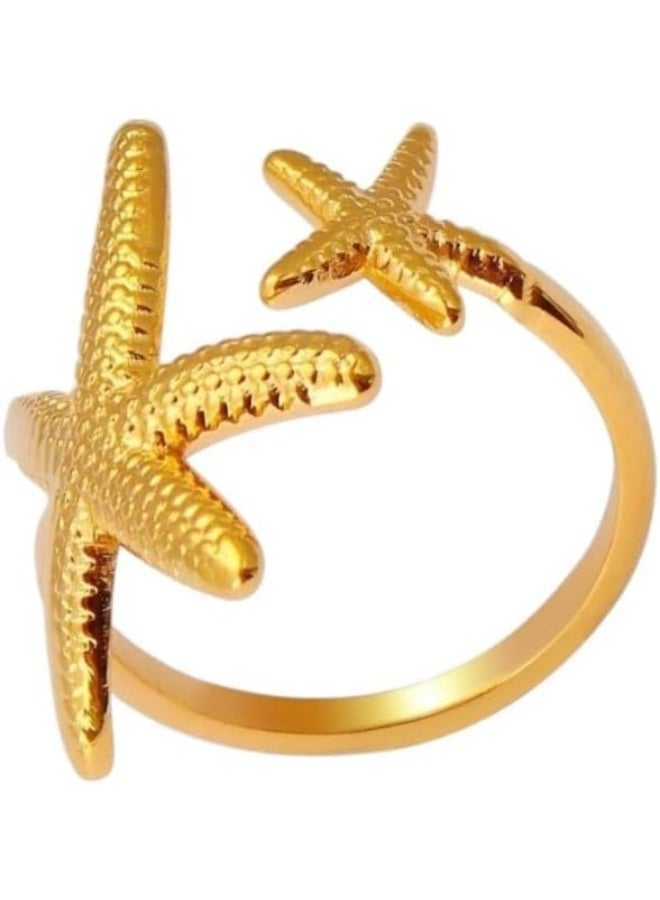 Starfish Ring Made of Stainless Steel – Adjustable with an Elegant Design - Image 1
