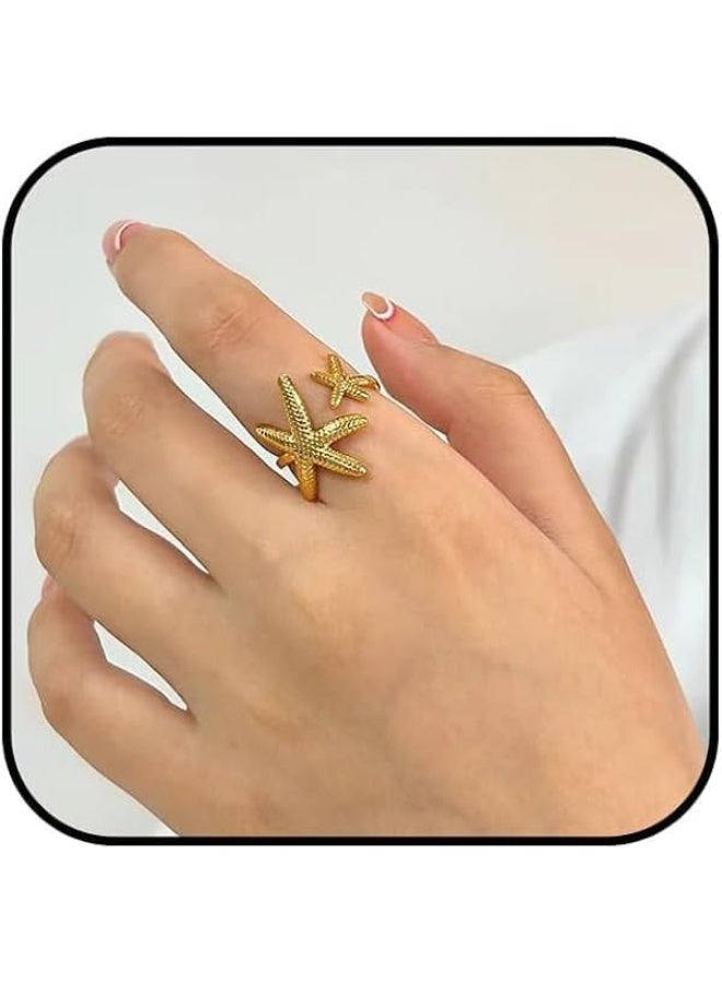 Starfish Ring Made of Stainless Steel – Adjustable with an Elegant Design - Image 2