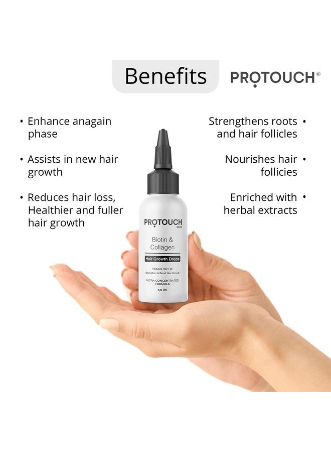 PROTOUCH Advanced Biotin&Collagen Hair Growth Serum With Redensyl,Anagain,Procapil,And Onion Extract For Men&Women - Promotes Hair Growth,Controls Hair Fall - All Hair Types (Pack Of 2) - Image 3