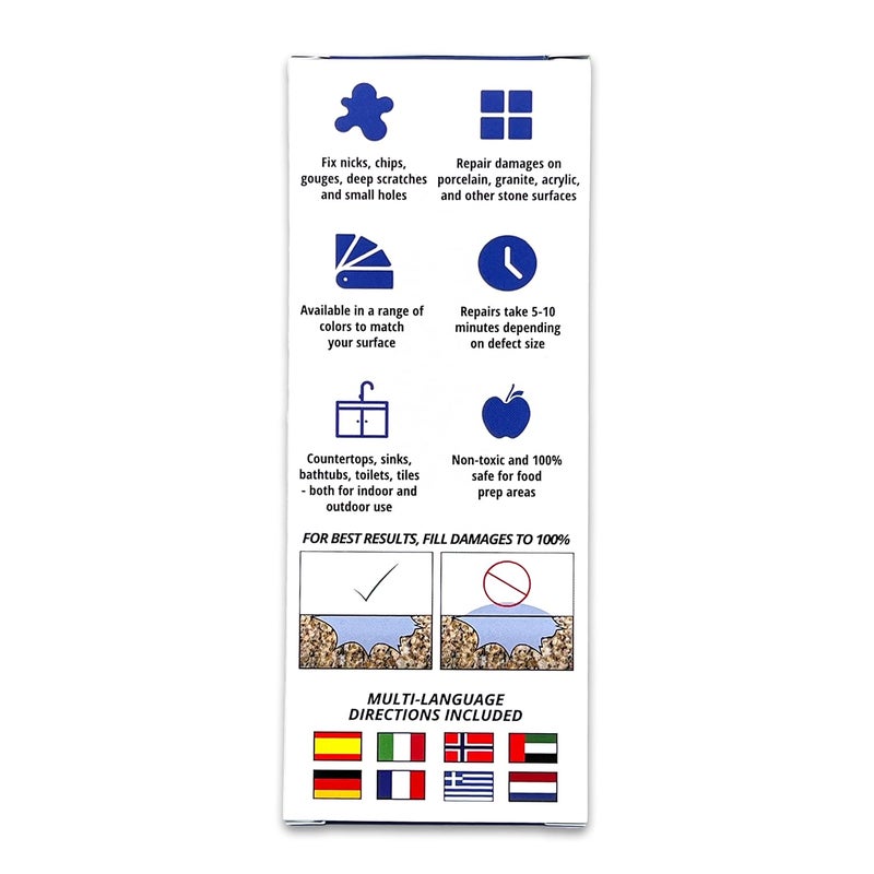 HIMG Black - Granite, Quartz, Marble, Corian Countertop Chip Repair Kit - Black Granite Repair Kit - HIMG Surface Repair - Image 4