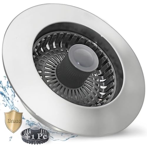 BAOLSLS 3 in 1 Kitchen Sink Stopper, Pop Up Kitchen Sink Drain Strainer, with an Extra Basket Strainer, Kitchen Sink Drain Stopper for US Standard 3-1/2 Inch, Brass Material Electroplate Silver - Image 1