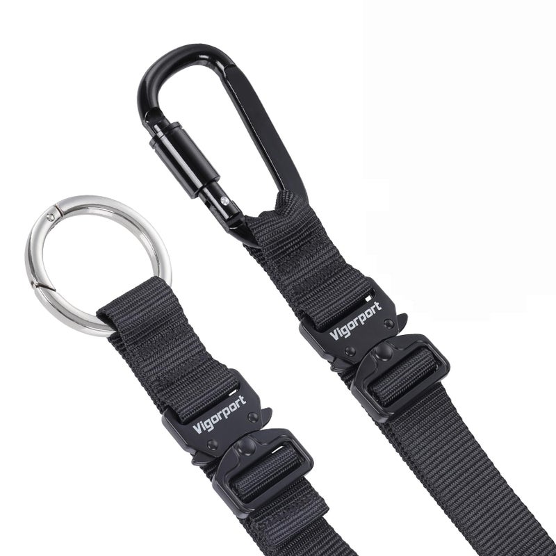 Vigorport 2 Pack Add A Bag Luggage Strap Jacket Gripper Heavy Duty Luggage Belt for Carry on Bag with Metal Carabiner Travel Suitcase Accessories Easy to Carry Your Extra Bags Black 2 Clips - Image 2
