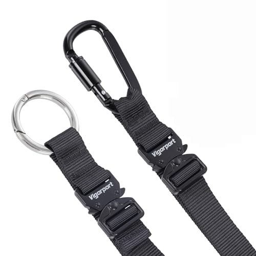 Vigorport 2 Pack Add A Bag Luggage Strap Jacket Gripper Heavy Duty Luggage Belt for Carry on Bag with Metal Carabiner Travel Suitcase Accessories Easy to Carry Your Extra Bags Black 2 Clips - Image 1