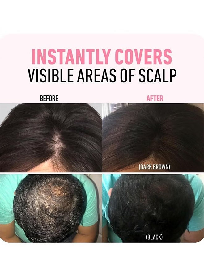 فيروني حشو الشعر الشعر 4g ، مسحوق ظل الشعر ، مسحوق الشعر يخفي على الفور ، حجم فوري وتغطية فروة الرأس لترقيق الشعر ، سريعة ورعاية كاملة ، مقاومة 100٪ للماء للعرق (أسود) - Image 3