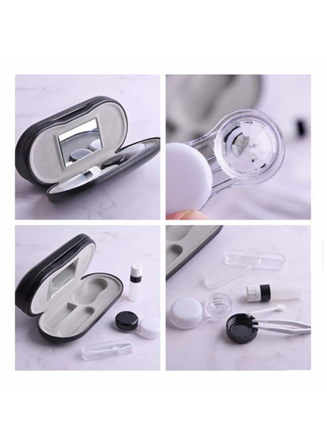 Tiger007 Contact Lens Case - 2 in 1 Double Sided Portable Glasses Case - Mirror - Tweezers and Applicator Included - Perfect for Home Travel-Black ¡­ - Image 5