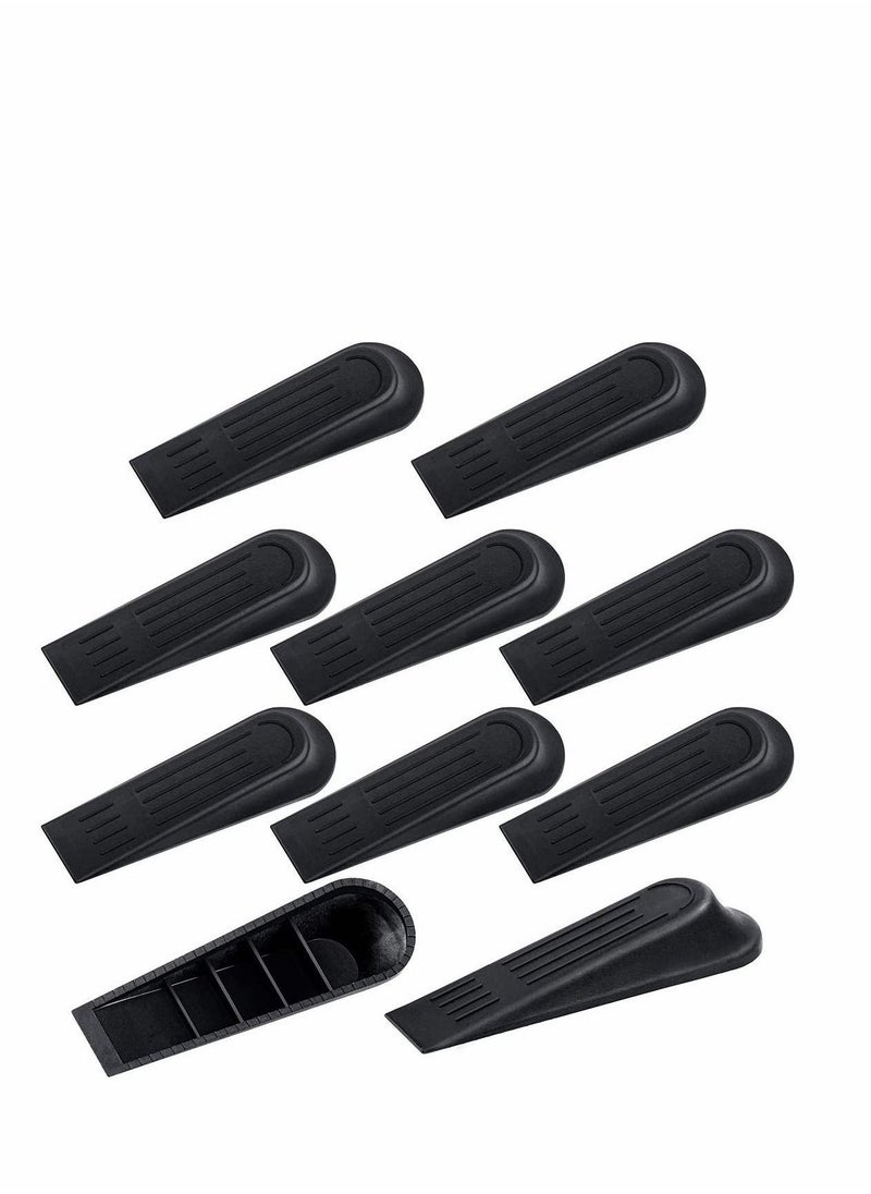 Door Stoppers Wedge Heavy Duty Door Wedge, 10 Pcs Non-Slip Door Jammer, Plastic Door Stop Wedges for Home and Office, Interior Bathroom, Kitchen, Children's Room Door  - Image 1