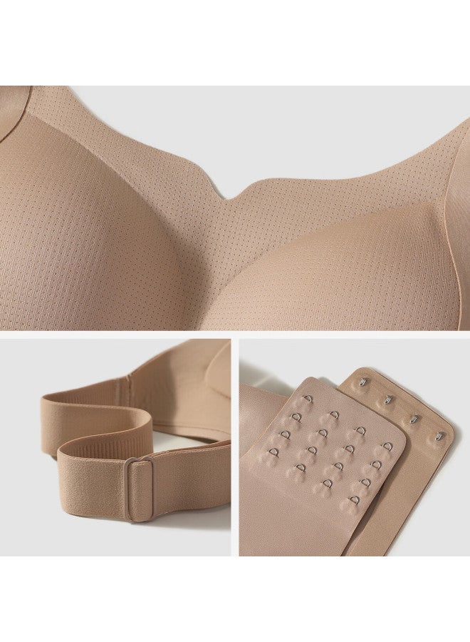 Youkeshu Women's Thin Wireless Bra Large Cup Minimizing Seamless Push-up Anti-sagging Autumn New