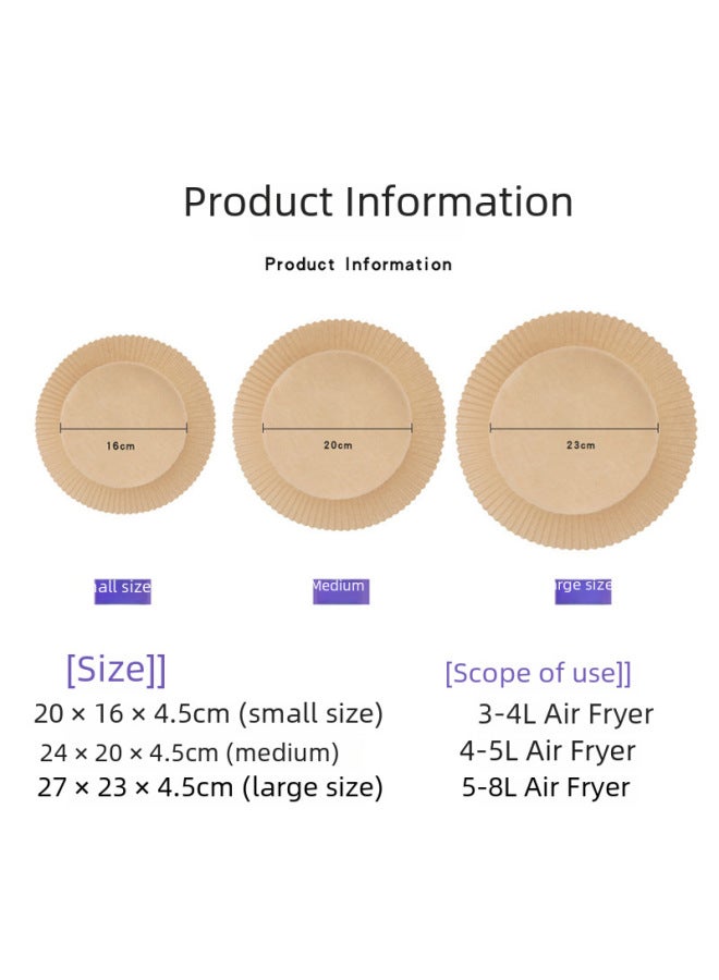 Cake Cups Lambskin Paper Cups Air Fryer Oil Absorption Paper Plate Silicone Oil Baking Supplies-Color:White-Specifications:Bottom 16 High 4.5CM200 Blister Box - Image 3
