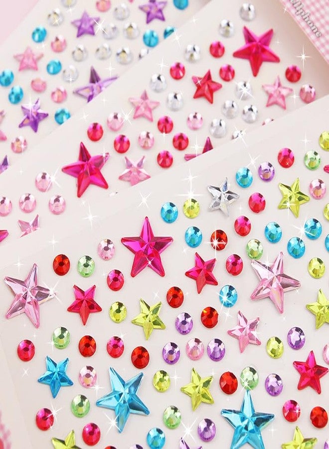 ASTRQLE 2 Sheets Colorful Self Adhesive Face Gems Stickers Hair Gems Face Jewels Eye Jewels Rhinestones Stickers for Face Nail Body Makeup DIY Craft Card Decoration - Image 5