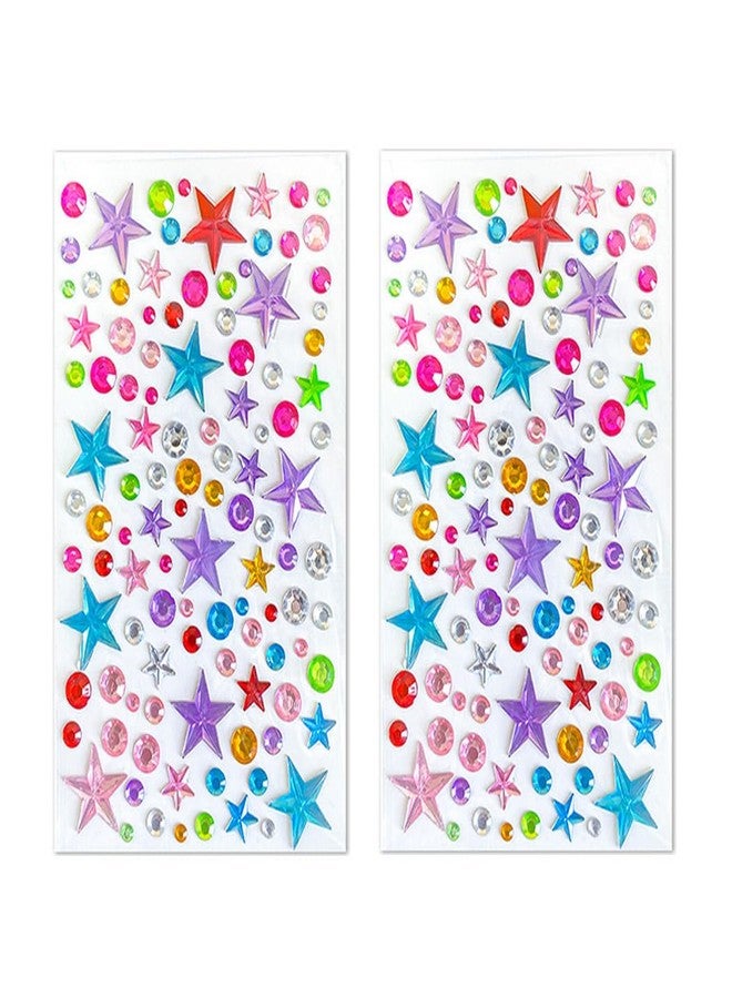 ASTRQLE 2 Sheets Colorful Self Adhesive Face Gems Stickers Hair Gems Face Jewels Eye Jewels Rhinestones Stickers for Face Nail Body Makeup DIY Craft Card Decoration - Image 1