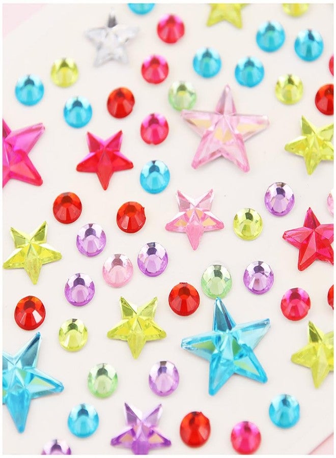 ASTRQLE 2 Sheets Colorful Self Adhesive Face Gems Stickers Hair Gems Face Jewels Eye Jewels Rhinestones Stickers for Face Nail Body Makeup DIY Craft Card Decoration - Image 4