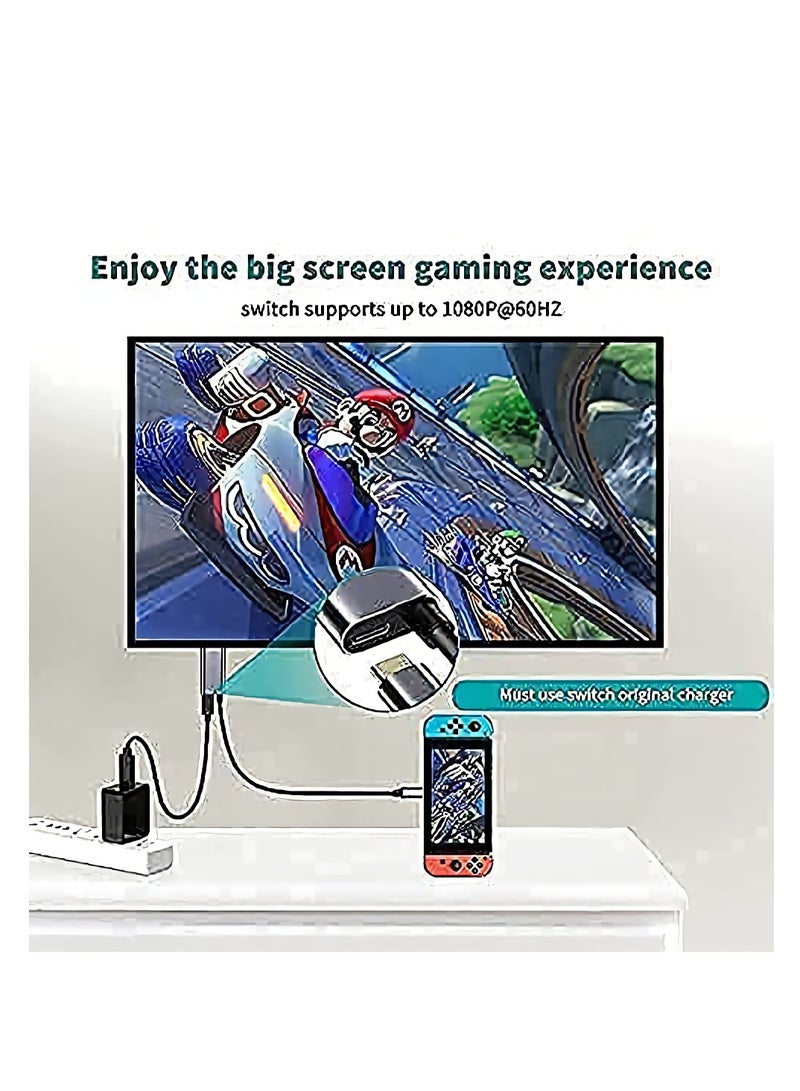 كابل USB Type-C إلى HDMI لجهاز Nintendo Switch، Samsung Galaxy S21/S20/Note20، Tab S7 - يدعم 4K، بطول 1.8 متر، مثالي لوضع السفر والإرساء. - Image 3
