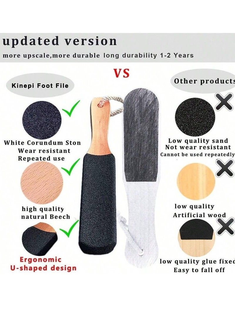 2-Piece Foot Scrubber Pedicure Foot File Pumice Stone,Professional Pedicure Supplies Callus Remove Cracked Heels,Dead Skin,Corn,Scraper File Foot Care Foot Rasp Massage Brush Tools Kit for Men/Women - Image 3