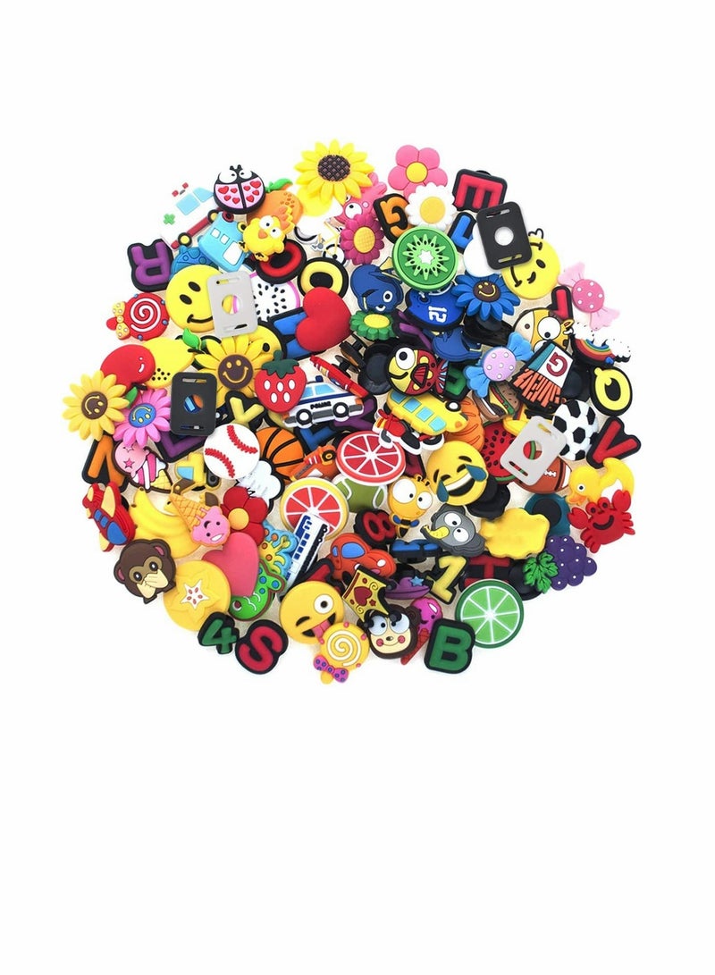 KASTWAVE Shoe Decoration Charms,  120 PCS Mixed PVC Shoe Charms for Shoes Silicone Wristbands, PVC Shoe Charms for Croc, Different Shapes, Hole Hole Shoes... - Image 1