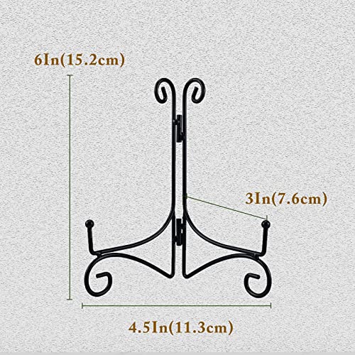 SVENJBB Black Iron Plate Stand, 6 Inch Plate Holder for Display, Small Metal Plate Display Stands for Cookbook, Picture Frame, Photo, Decorative Plates (6 Inch, 1 Pack) - Image 4