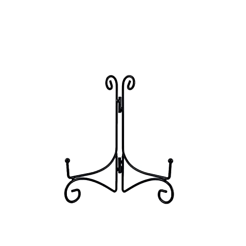 SVENJBB Black Iron Plate Stand, 6 Inch Plate Holder for Display, Small Metal Plate Display Stands for Cookbook, Picture Frame, Photo, Decorative Plates (6 Inch, 1 Pack) - Image 1