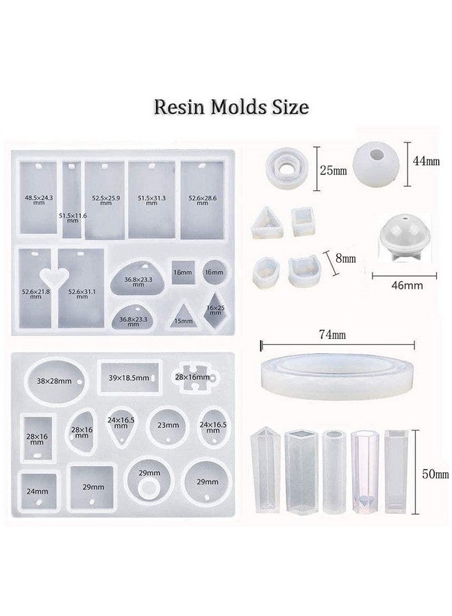 HASTHIP® ? Resin Casting Mold Kit Resin Art Kit with Moulds Silicone Mold Making Jewelry Pendant Mould Craft DIY Set Mould for Art,Christmas Gifts(94 pcs),White1 - Image 2