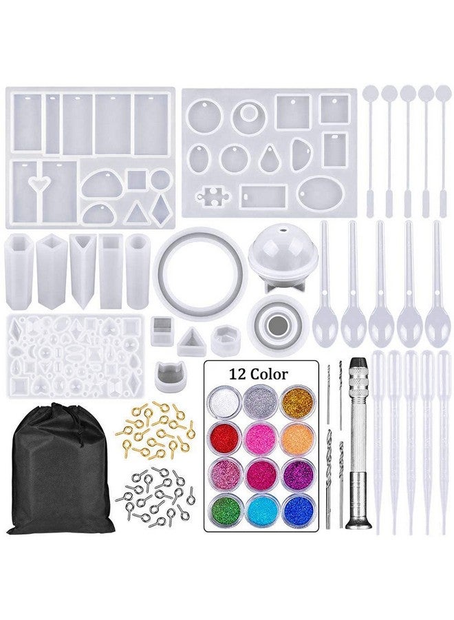 HASTHIP® ? Resin Casting Mold Kit Resin Art Kit with Moulds Silicone Mold Making Jewelry Pendant Mould Craft DIY Set Mould for Art,Christmas Gifts(94 pcs),White1 - Image 1