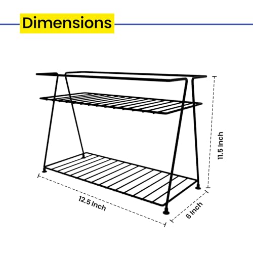 WonderStand Metal NIMBUS | 2-Tier Countertop Spice Rack Storage Shelf Organizer and Home/Kitchen Spice Rack (Black) - Image 3