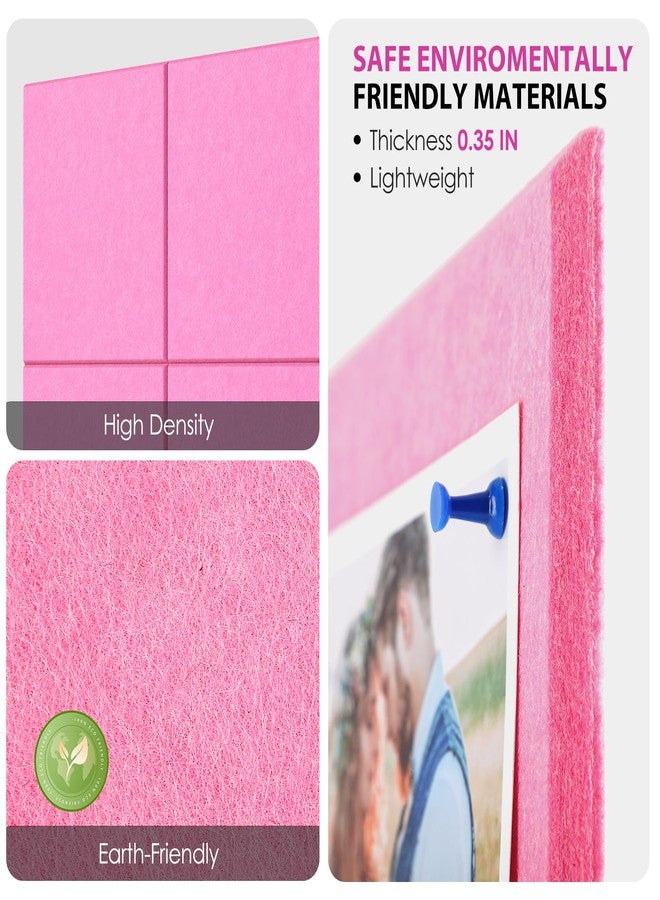 MaxGear Large Cork Board for Wall 36" x 24", Pink Bulletin Board, 6 Pack Felt Wall Tiles with Pushpins, Cork Boards for Office Pin Board Tack Board Cork Boards - Image 2