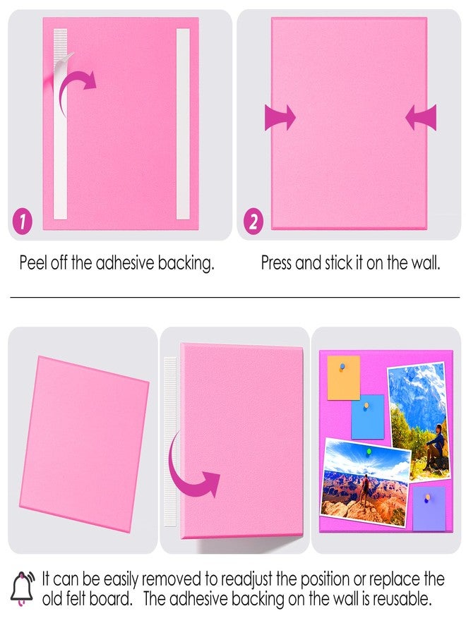 MaxGear Large Cork Board for Wall 36" x 24", Pink Bulletin Board, 6 Pack Felt Wall Tiles with Pushpins, Cork Boards for Office Pin Board Tack Board Cork Boards - Image 5