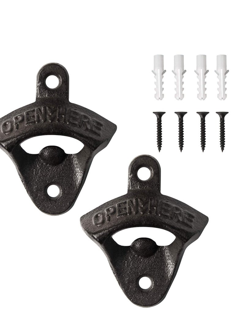 Excefore Cast Iron Wall Mounted Bottle Opener Vintage Rustic with Self Tapping Screws for Home Garden  - Image 4