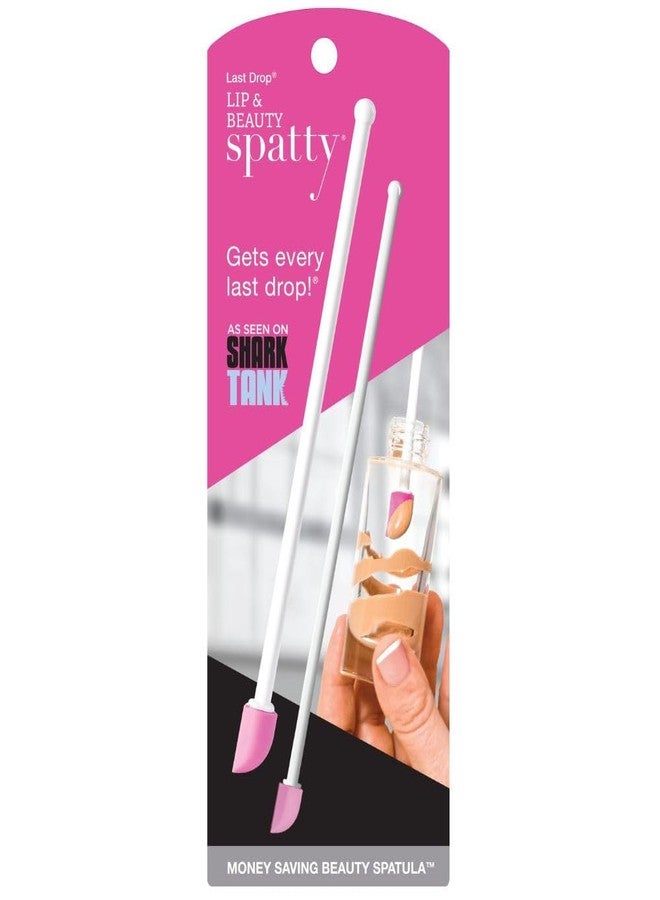 Spatty جلوس الشفاه سباتي وملعقة مكياج صغيرة (حزمة مكونة من 6 بوصات باللون الوردي) صنعتها أم من برنامج شارك تانك تزيل آخر قطرة من أحمر الشفاه، الأساس، اللوشن، مستحضرات التجميل، منتجات الجمال مع حجمين فريدين لرؤوس الملاعق. - Image 1