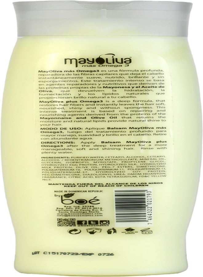 Mayoliva Balsam Suavidad Intensa 11 oz - Deep Conditioning Therapy for Dry & Damaged Hair - Omega 3, Mayonnaise & Olive Oil - Instantly Softens, Repairs & Adds Shine - Image 3