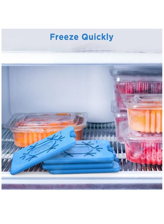 كيلا أكياس ثلج طويلة الأمد للحافظات (كولر بوكس) - 4 قطع، أكياس مجمدة قابلة لإعادة الاستخدام للصناديق المبردة (آيس بوكس كولر)، رقيقة جدًا مثالية للنزهات والتخييم وصيد الأسماك والمزيد. تحافظ على المشروبات والطعام طازجًا وباردًا بسعة 200 مل - Image 4