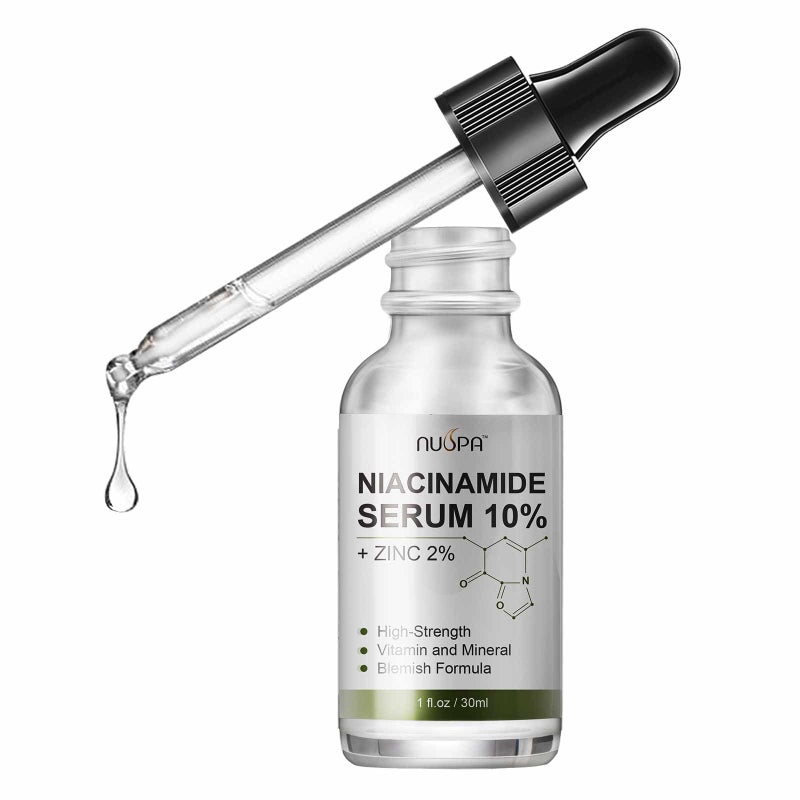 NUSPA Niacinamide Serum 10% Plus Zinc 2% for Face Skin Care Vitamin B3 Facial Serum with Hyaluronic Acid for Dry Skin and Pore SkinTreatment,Multi-Use For Face,Neck,Hand - Image 1