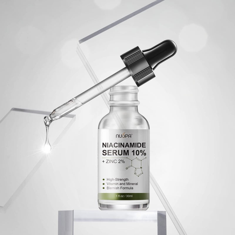 NUSPA Niacinamide Serum 10% Plus Zinc 2% for Face Skin Care Vitamin B3 Facial Serum with Hyaluronic Acid for Dry Skin and Pore SkinTreatment,Multi-Use For Face,Neck,Hand - Image 2