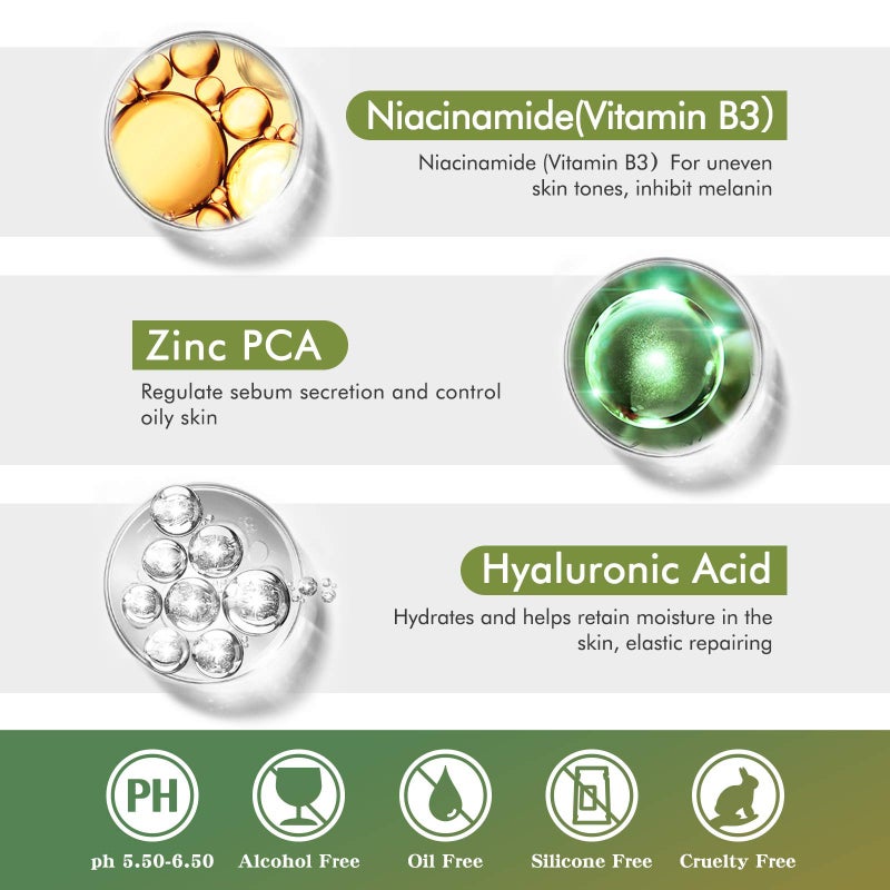 NUSPA Niacinamide Serum 10% Plus Zinc 2% for Face Skin Care Vitamin B3 Facial Serum with Hyaluronic Acid for Dry Skin and Pore SkinTreatment,Multi-Use For Face,Neck,Hand - Image 3