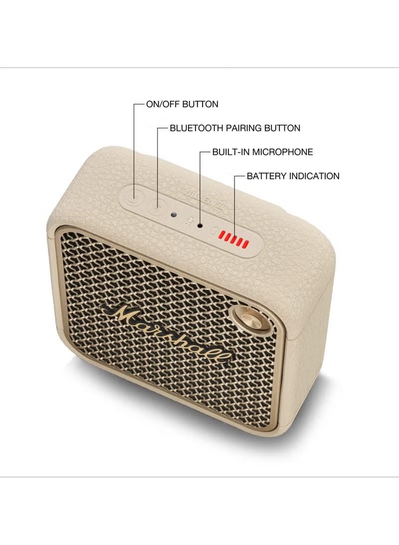 MARSHALL WILLEN Portable Bluetooth Speaker Outdoor Hiking Mini Speaker - Cream - Image 4