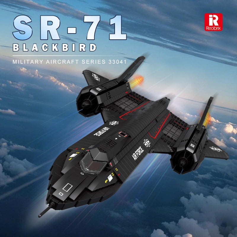 Reobrix SR-71 Blackbird Reconnaissance Fighter Jet Building Set, 33041 Military Aircraft Construction Sets, Home Decor or Collection, Aviation Airplane Toy Gifts for Adult and Military Fans - Image 2