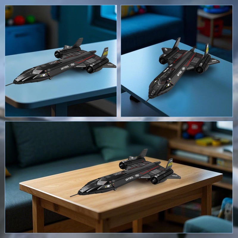 Reobrix SR-71 Blackbird Reconnaissance Fighter Jet Building Set, 33041 Military Aircraft Construction Sets, Home Decor or Collection, Aviation Airplane Toy Gifts for Adult and Military Fans - Image 3