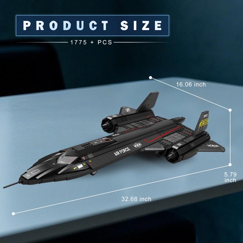 Reobrix SR-71 Blackbird Reconnaissance Fighter Jet Building Set, 33041 Military Aircraft Construction Sets, Home Decor or Collection, Aviation Airplane Toy Gifts for Adult and Military Fans - Image 5