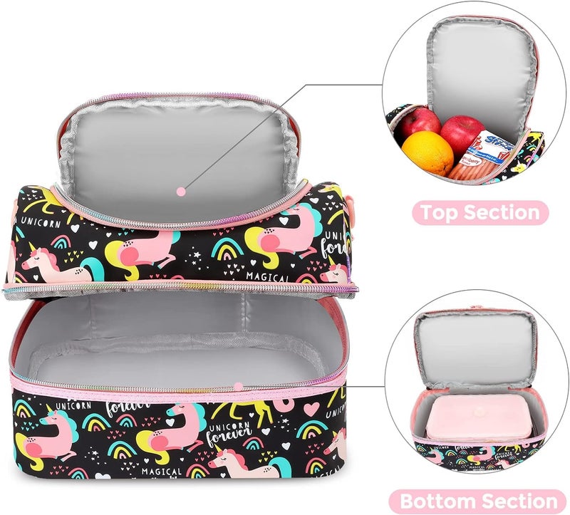 EXILOM Lunch Bag for Kids, Lunch Bag for Girls Boys, Thermal Insulation Lunch Bag, Tote Bag for Toddler Teen, School Travel Bag, Water Bottle and Lunch Box Holder with Adjustable Strap - Image 4