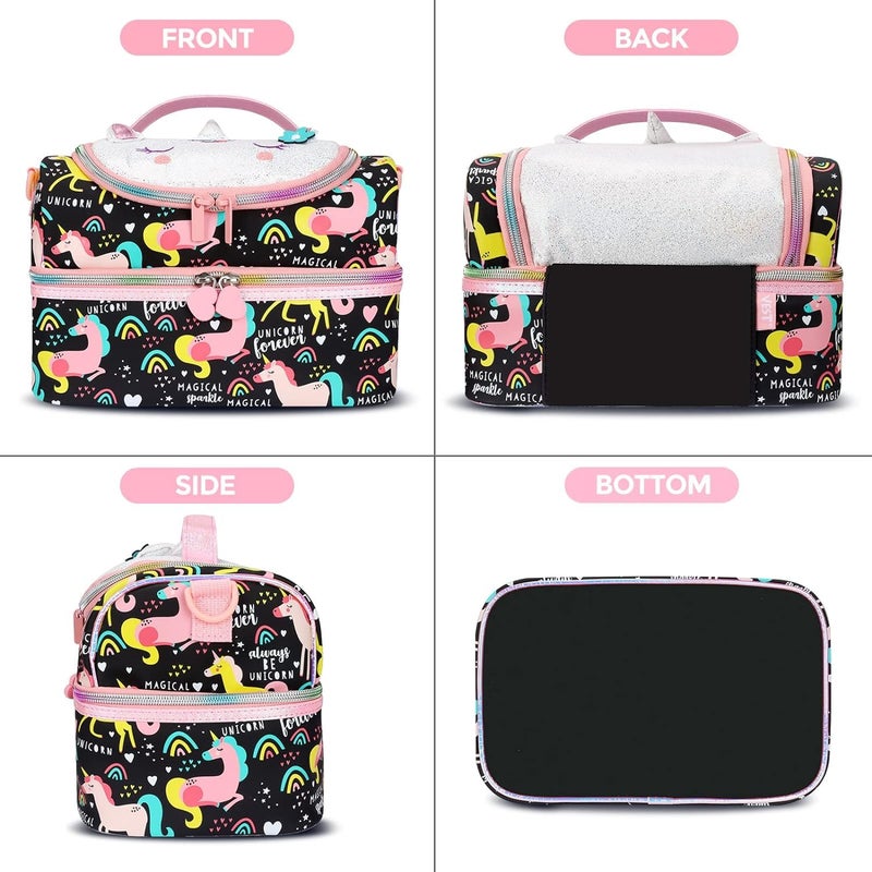 EXILOM Lunch Bag for Kids, Lunch Bag for Girls Boys, Thermal Insulation Lunch Bag, Tote Bag for Toddler Teen, School Travel Bag, Water Bottle and Lunch Box Holder with Adjustable Strap - Image 5