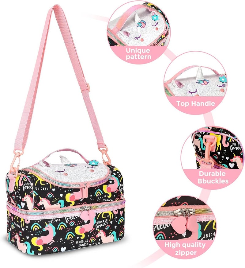 EXILOM Lunch Bag for Kids, Lunch Bag for Girls Boys, Thermal Insulation Lunch Bag, Tote Bag for Toddler Teen, School Travel Bag, Water Bottle and Lunch Box Holder with Adjustable Strap - Image 3