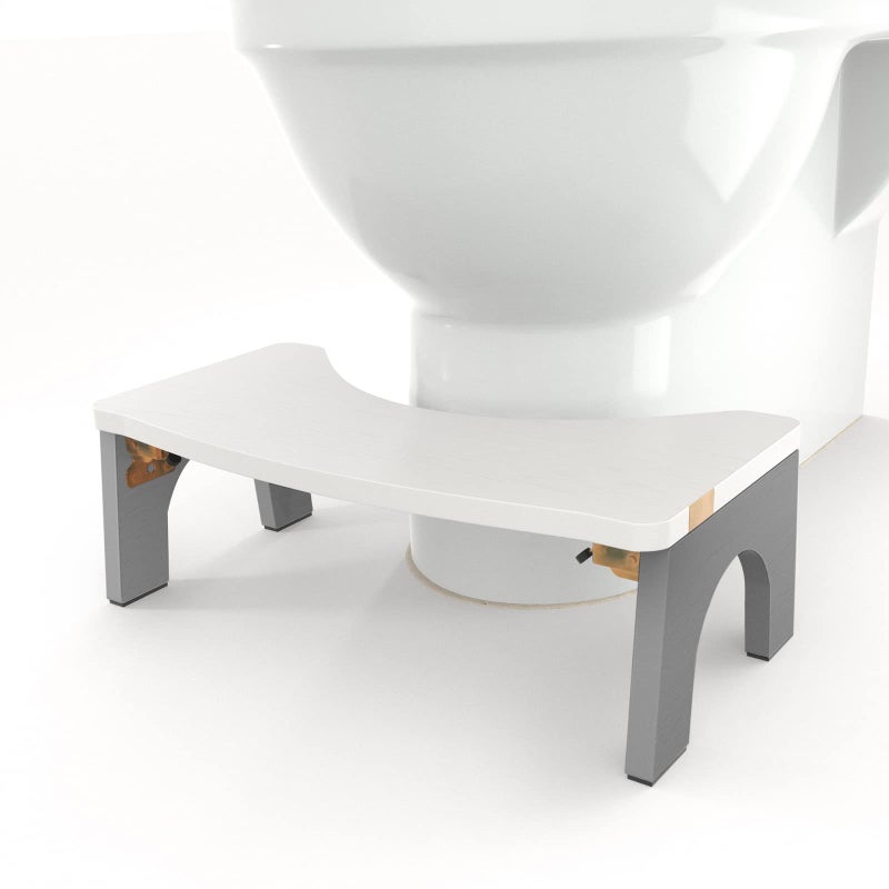 Toilet Stool Wood Foldable Poop Stool for Adult 7 Wooden Squat Poop Stool by CHEAGO Extra Sturdy  Stable Toilet Step Stool with Heavy Duty Tab Locks AntiSlip Feet for Security 380 lbs