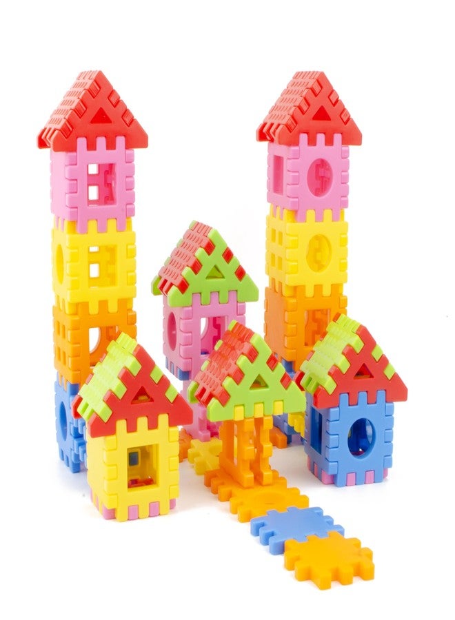 TOY FUN Dream House Building Toy Block for Kids 3 to 10 Years 88 Pcs Multicolour Non Toxic Safe Smart Activity Medium Size Blocks (88 Pcs) - Image 1