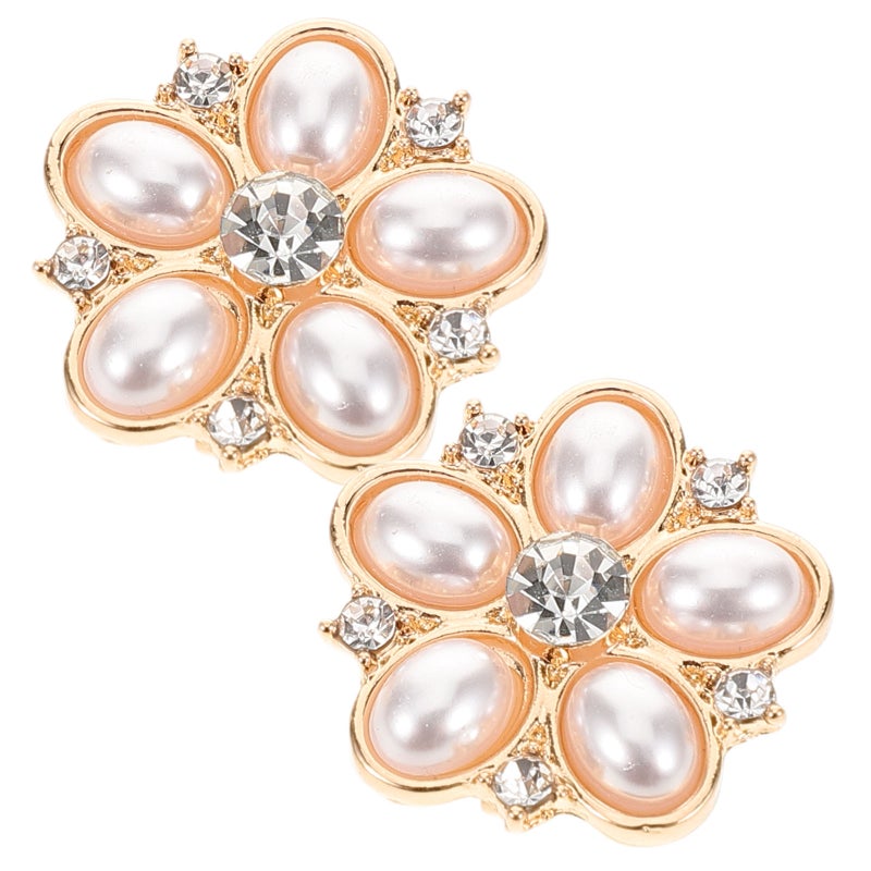 2pcs Faux Button Covers Rhinestone Link Button Covers For Women Dress Shirts Sewing Diy Holiday Decoration Embellishment - Image 1